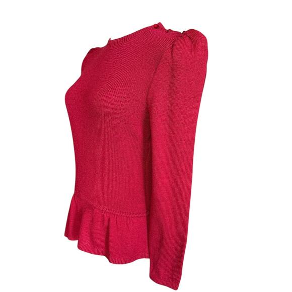 St John Vintage Wool Blend Long Sleeves Knit Sweater with Peplum Waist Size S - Picture 5 of 8